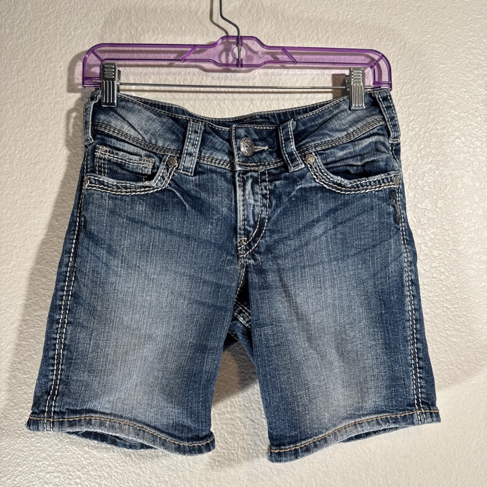 Silver Jeans Co. Suki Surplus Denim Shorts Women's Size W25 Curvy Mid Rise  Boho
